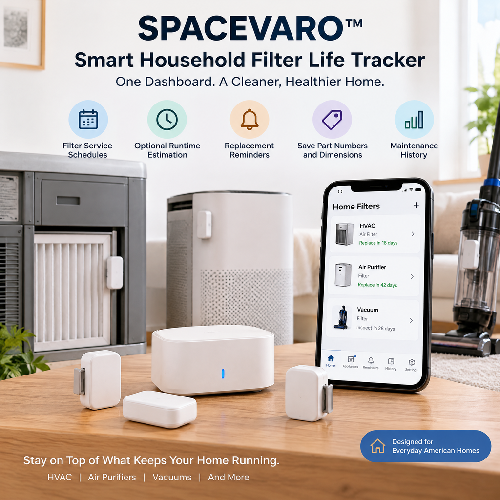 SPACEVARO™ Smart Household Filter Life Tracker