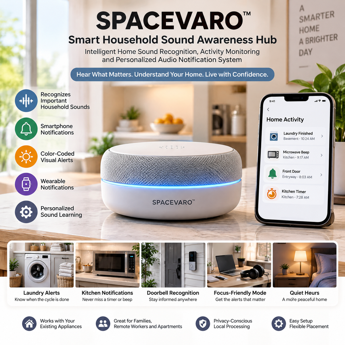 SPACEVARO™ Smart Household Sound Awareness Hub