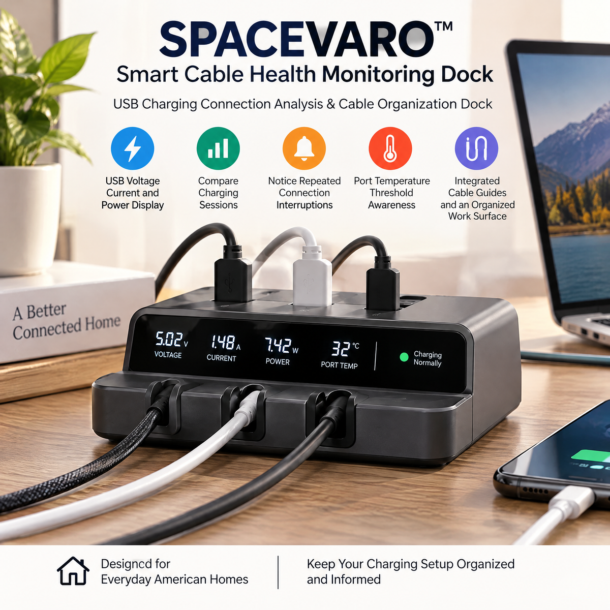 SPACEVARO™ Smart Cable Health Monitoring Dock