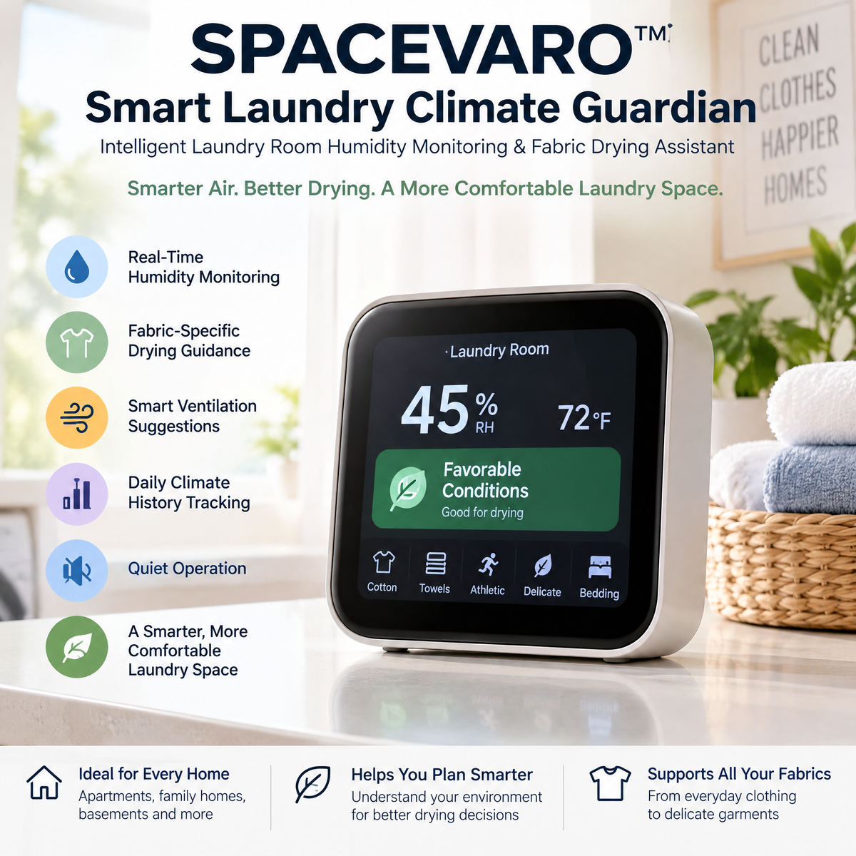 SPACEVARO™ Smart Laundry Climate Guardian